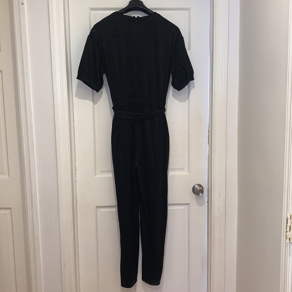 Halston Velour Wrap Jumpsuit - Picture 4 of 4